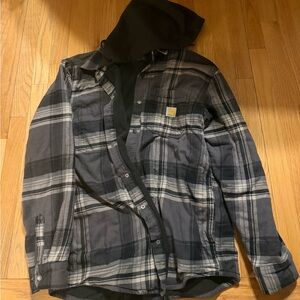 Men's Black Plaid Flannel Jacket